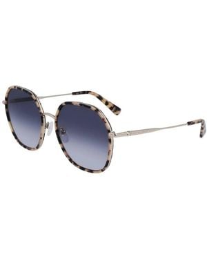 Longchamp Accessoires ,Geel ,Metalen Montuur Zonnebril Met Uv-Bescherming - Blauw