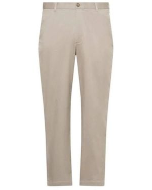Calvin Klein Broeken ,Katoen Tapered Verfijnd Katoen Stretch T - Naturel