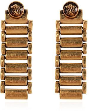 Versace Accessoires ,Geel ,Messing Oorbellen Met Medusa Hoofd - Metallic