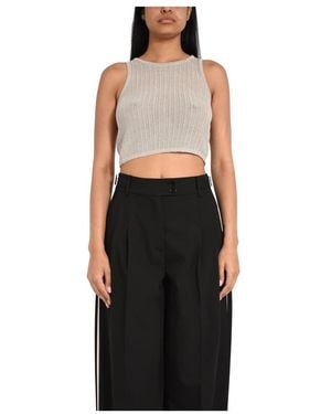 Patrizia Pepe Tops ,Polyester Mouwloze Top - Zwart