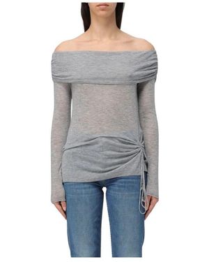 Patrizia Pepe Grauer Strickpullover Mit Cinched-Stil