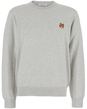 Maison Kitsuné Round-Neck Knitwear - Grey