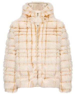 Moncler Faux Fur & Shearling Jackets - Natural