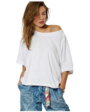 Kaporal Tops ,Wit ,Katoen Les Blancs Oversized T-Shirt