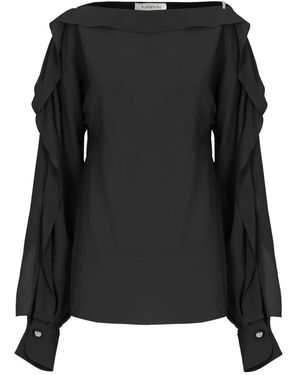 Lanvin Seidenpullover Mit Geradem Ausschnitt - Schwarz