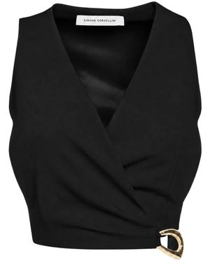 SIMONA CORSELLINI Top Cropped - Zwart