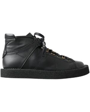 Dolce & Gabbana Lace-Up Boots - Black