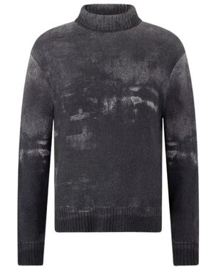 Roberto Cavalli Gradient Wollpullover Hoher Kragen - Grau