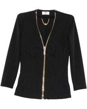 Elisabetta Franchi Jassen ,Zwart ,Dubbelrijige Blazer