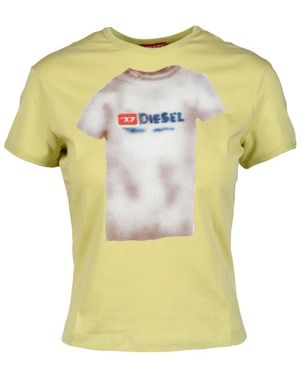 DIESEL Katoen Elastaan T-Shirt - Geel