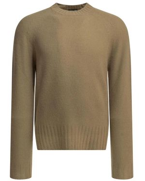 Tom Ford Truien & Vesten ,Bruin ,Kasjmier Naadloze Geborstelde Kasjmier Trui Met Ronde Hals - Groen