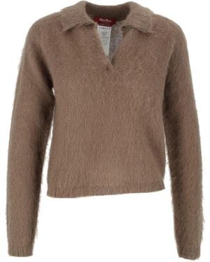 Max Mara Truien & Vesten ,Maglia Canottiera Top Febe - Bruin