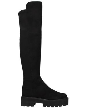 Stuart Weitzman Zwarte Leren Over De Knie Laarzen
