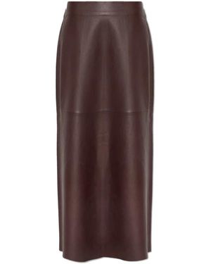 Samsøe & Samsøe Rokken ,Rood ,Leer Sapia Skirt - Bruin