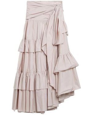 Chloé Rokken ,Roze ,Katoen Gelaagde Midi-Rok Met Ruches