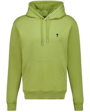 Ami Paris Ami De Coeur Hooded Sweatshirt - Groen