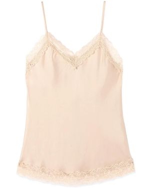 Oltre Satijnen En Kanten Lingerie Top - Naturel