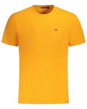 Napapijri Besticktes Baumwoll-T-Shirt - Gelb