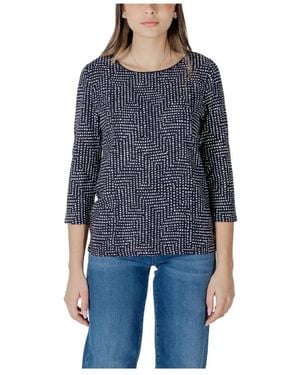 Street One Blauw Viscose T-Shirt Met Lange Mouwen