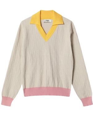 Fendi V-Neck Knitwear - Gris