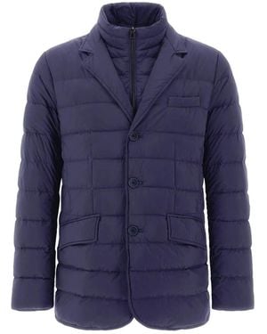 Herno Schmale passform winddichte jacke mit feinen details - Blau