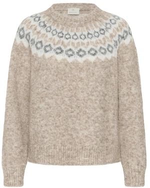 Kaffe Truien & Vesten ,Leer Berta Pullover - Grijs