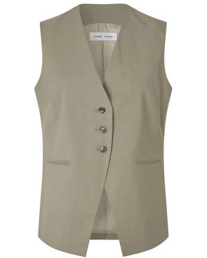 Samsøe & Samsøe Jassen ,Groen ,Polyester V-Hals Vest