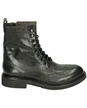 JP/DAVID 35773 Leder Schnürstiefel - Schwarz