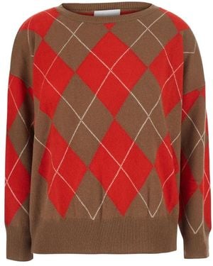SOLOCASCMIR Argyle Pullover - Rot