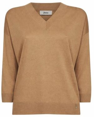 Herno V-Neck Knitwear - Neutro