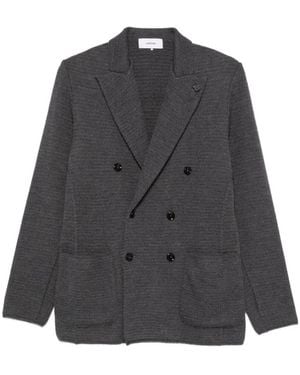 Lardini Strickblazer Mit Doppelknopfreihe - Grau