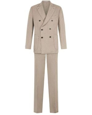 Boglioli Double Breasted Suits - Natural