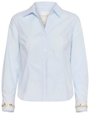 Part Two Overhemden ,Blauw ,Katoen Plein Air Shirt Met V-Hals