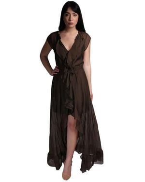 Guess W6Gk87W2111 Maelys Ruffled Maxi Jurk - Zwart
