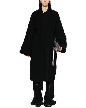 Rick Owens Belted Coats - Black