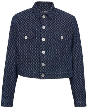 Balmain Monogram Jacquard Denim Jacket - Blue