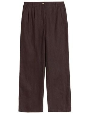 Sand Wide Trousers - Marron