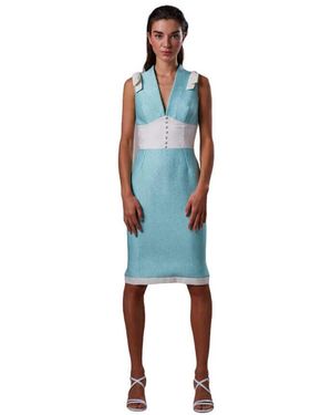 Moskada Kleedjes ,Blauw En Witte Jurk