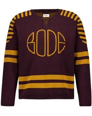 Bode V-Neck Knitwear - Blu