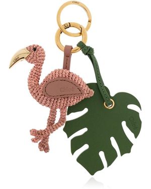 Chloé Symbols Flamingo Schlüsselanhänger - Grün