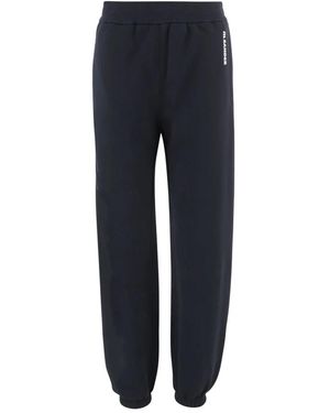 Jil Sander Broeken ,Blauw ,Katoen Katoenen Broek Met Logo
