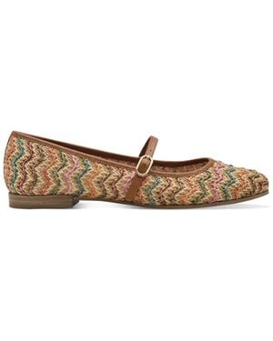 Tamaris Bunte Boho Ballerinas Mit Zickzack-Mustern - Braun