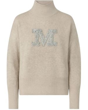 Clips Beiger Pullover Mit Schmuckdetail - Natur