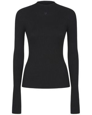 Courreges Round-Neck Knitwear - Black