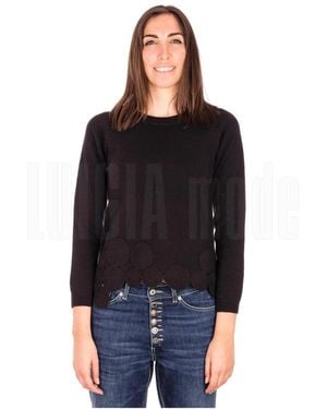 Alpha Studio Truien & Vesten ,Zwart Halsband