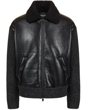 Iceberg Schwarze Jacke Mit Regulärer Passform Aus Einer Mischung Von Stoffen: Technisches Und Raffiniertes Design