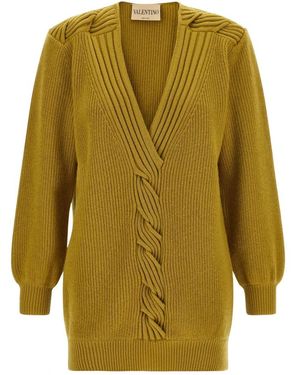 Valentino Garavani V-Neck Knitwear - Verde