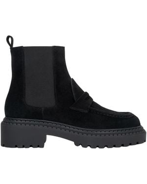 ESTRO Premium Chelsea Boots Aus Italienischem Veloursleder - Schwarz
