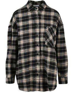 ViCOLO Flanellen Blouse - Zwart