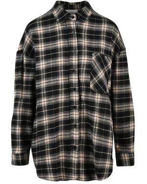 ViCOLO Flanellen Blouse - Zwart